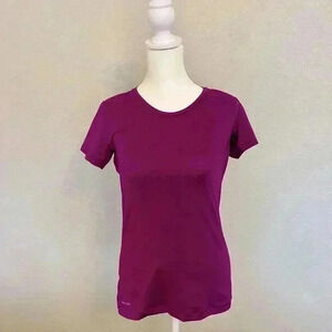 Nike Running Violet Mesh Back Short Sleeve Shirt Women's Size Medium